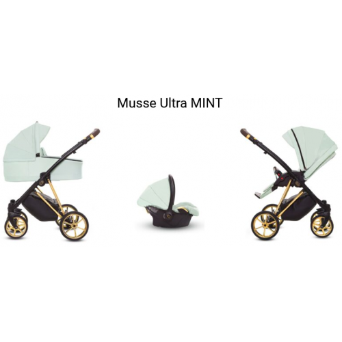 BABY ACTIVE kombinovaný kočík MUSSE ULTRA gold-mint